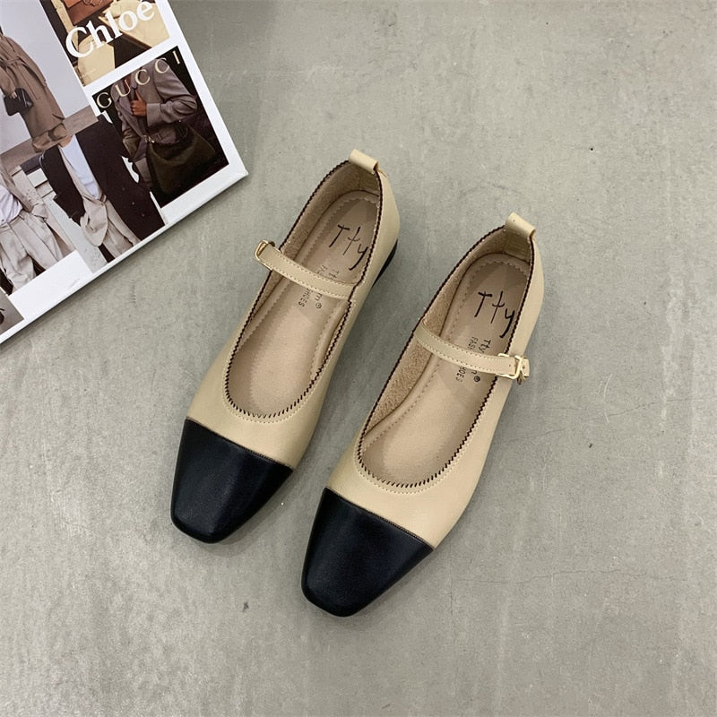 Brand New Flats Shoes Women Low Heel Ballet Square Toe Shallow Shoe Slip On Loafer Round Toe Ballet Flat Shoes zapatos