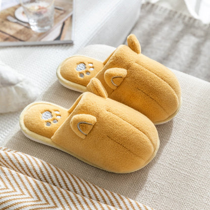 Winter Warm Home Women Fur Slippers Cute Lovely Non-slip Shoes Soft Indoor Bedroom House Slippers Men Lovers Couple Floor Shoes