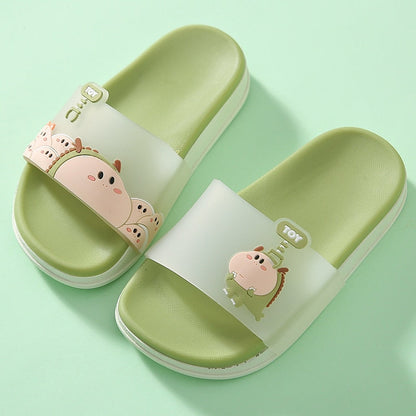 Summer Women Slippers Cute Lovely Animal Floor Flat Shoes Colorful Indoor Flip Flops Non-Slip Bathroom Home Female Beach Slides