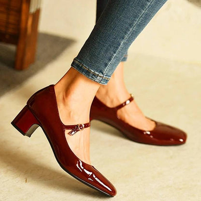 Fashion Women's Shoes Mary Jane Style Ladies Shoes Low Heel Shallow Mouth Round Toe Solid Color Women's Shoes Party Shoes