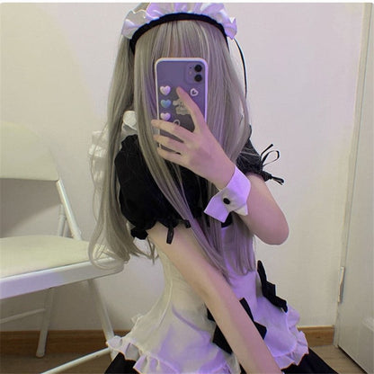 New Men Women Maid Outfit Anime Harujuku Sexy Black White Apron Kawaii Dress Sweet Gothic Lolita Dresses Cosplay Costumes