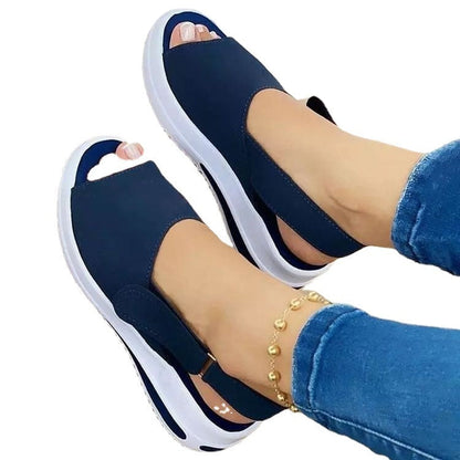 Fashion Shoes Women Platform Sandals Stretch Fabric Summer Women's Shoes Comfort Walking Ladies Sandalias Female Casual Footwear