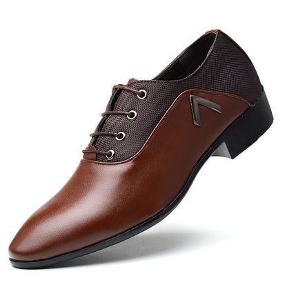 Men Leather Shoes Business Dress Shoes All-Match Casual Shoes Shock-Absorbing Footwear Wear-Resistant