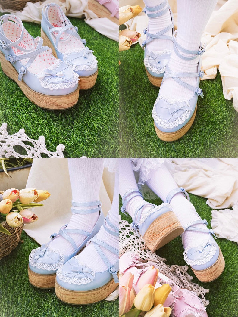 ♡ Vintage Cream Cake ♡ - Mid-Heel/Platform Shoes