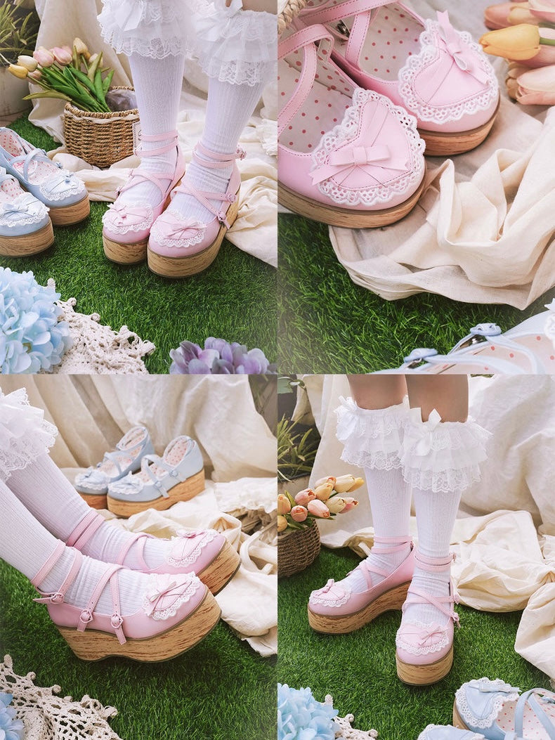 ♡ Vintage Cream Cake ♡ - Mid-Heel/Platform Shoes