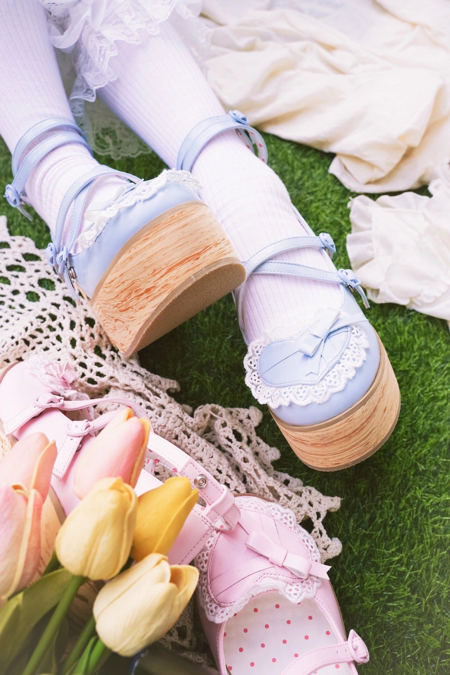 ♡ Vintage Cream Cake ♡ - Mid-Heel/Platform Shoes