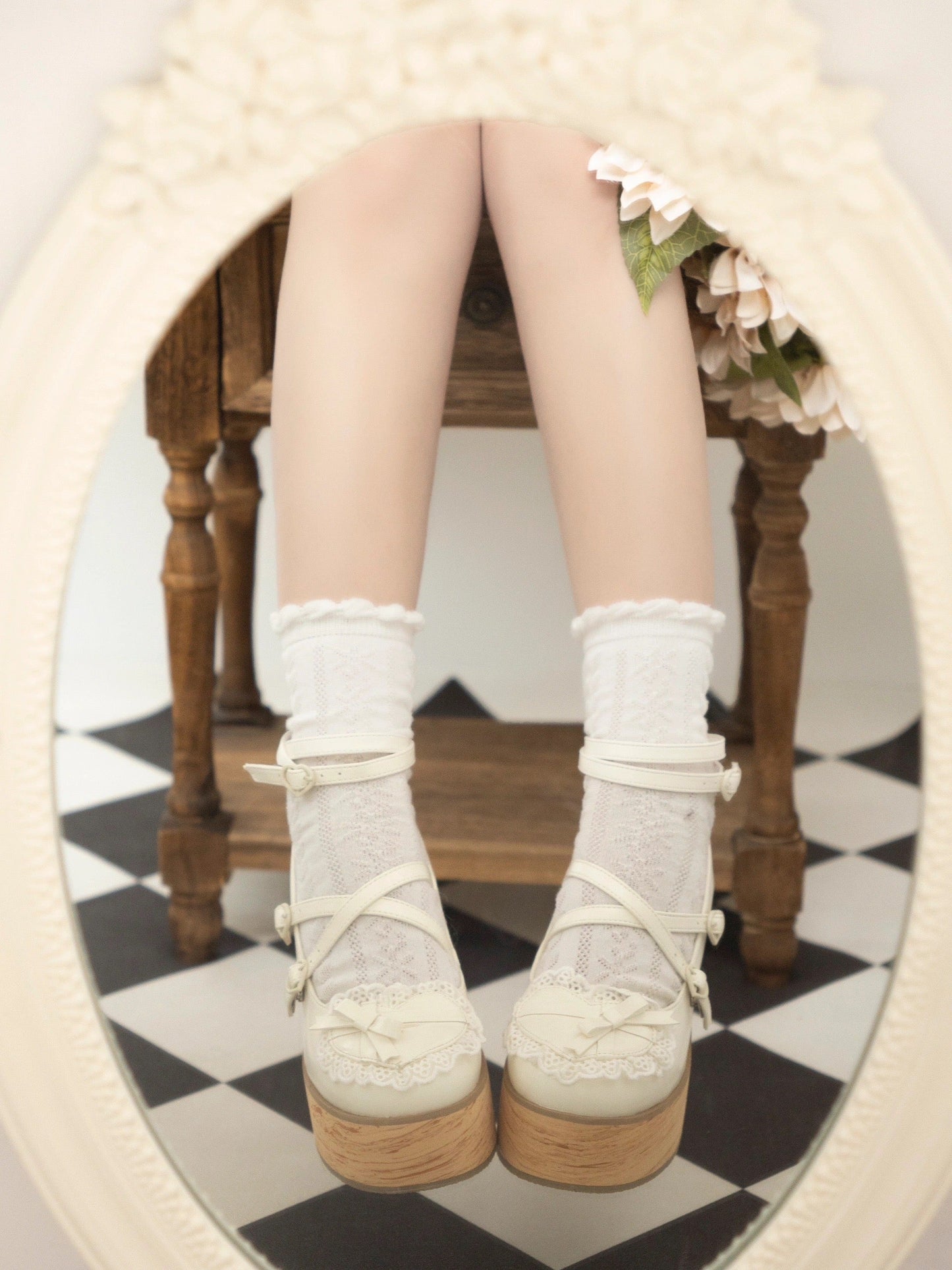 ♡ Vintage Cream Cake ♡ - Mid-Heel/Platform Shoes