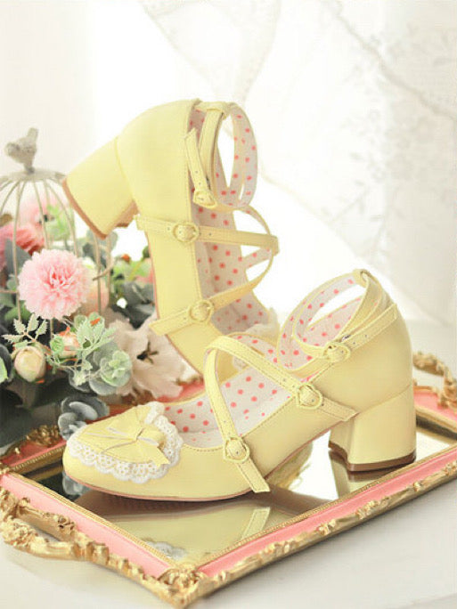 ♡ Vintage Cream Cake ♡ - Mid-Heel/Platform Shoes