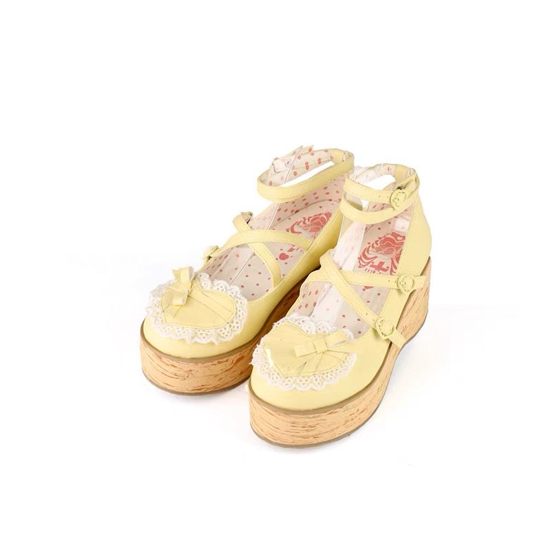 ♡ Vintage Cream Cake ♡ - Mid-Heel/Platform Shoes