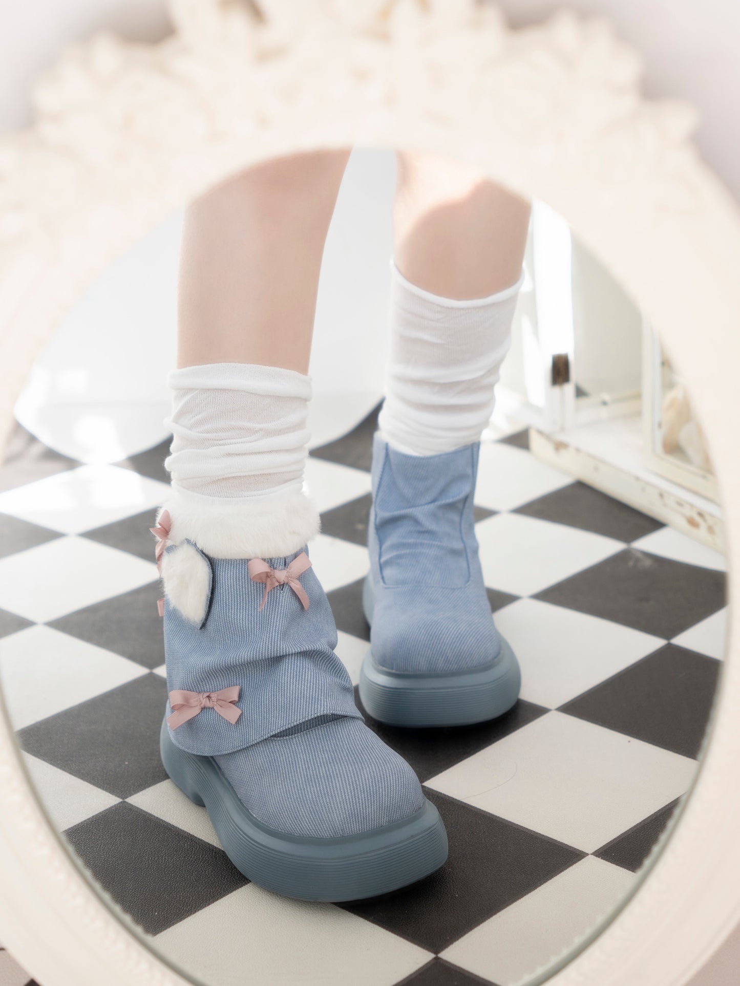 ♡ Snow Doll ♡ - Mid Heel Bootie