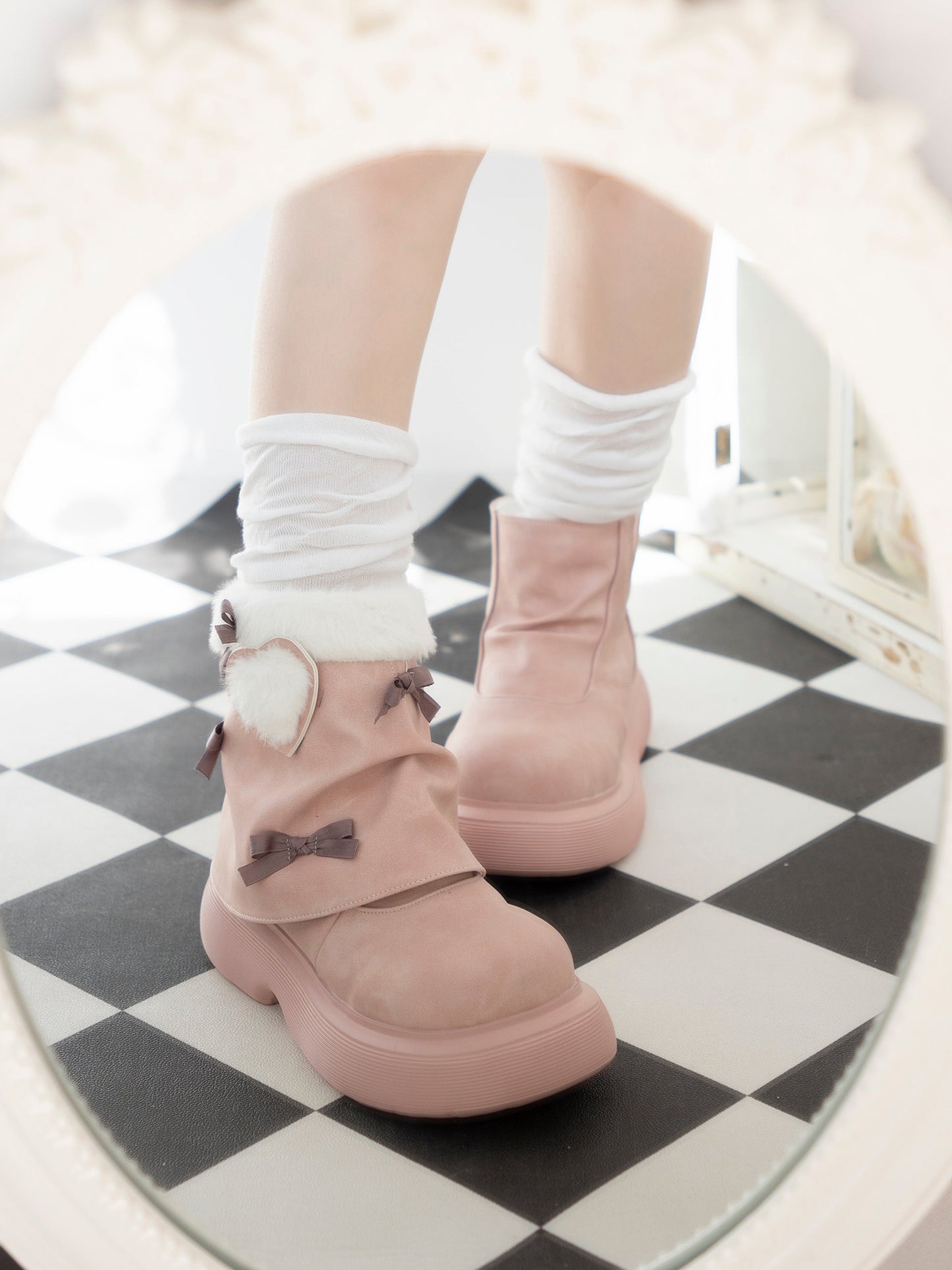 ♡ Snow Doll ♡ - Mid Heel Bootie