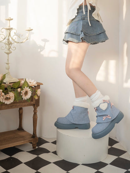 ♡ Snow Doll ♡ - Mid Heel Bootie