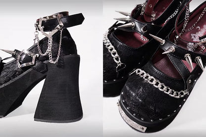 ♡ Dark Rose Witch ♡ - Dolly Platform Shoes