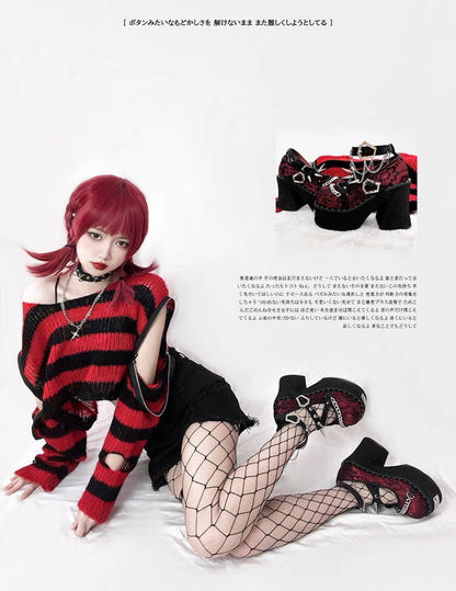 ♡ Dark Rose Witch ♡ - Dolly Platform Shoes