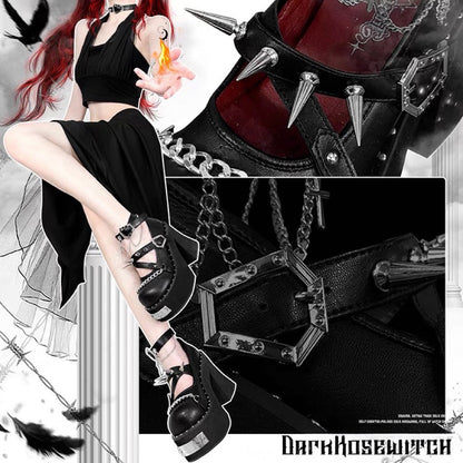 ♡ Dark Rose Witch ♡ - Dolly Platform Shoes