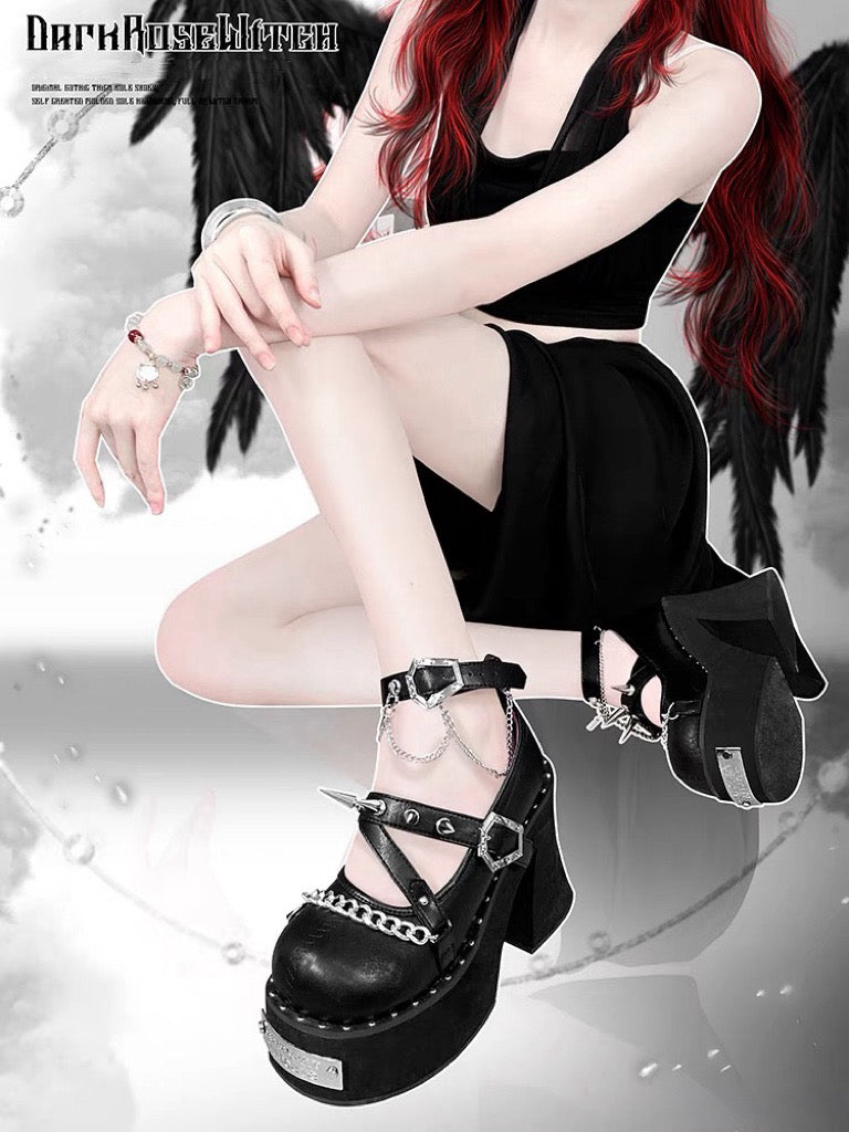 ♡ Dark Rose Witch ♡ - Dolly Platform Shoes