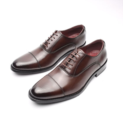 Leather shoes men's business shoes Oxford men's shoes genuine leather formal three-joint men's leather shoes inner heightening leather shoes British style