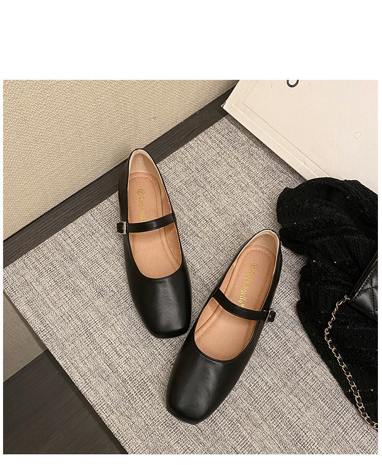 Sheepskin version new silver flat-soled Mary Jane women's shoes shallow mouth simple versatile single shoes small leather shoes