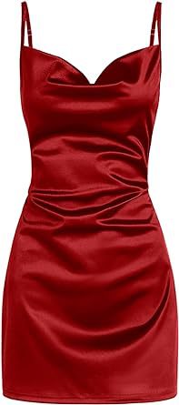 binfenxie-shop homecoming dresses Strap Satin Backless Strap Dress Summer Sexy Elegant Socialite Style Strap