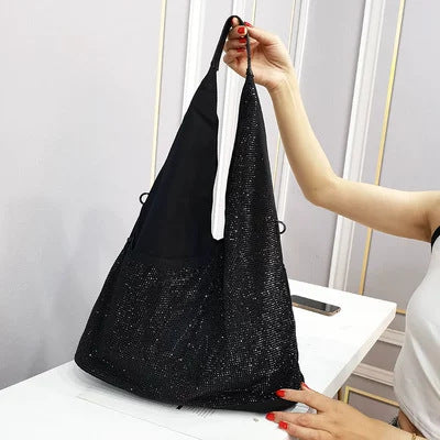 BINFENXIE 2025 Popularan design sense diamond zipper large capacity portable shoulder women's bag fashion trend versatile light casual