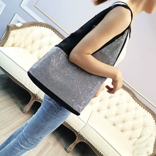 BINFENXIE 2025 Popularan design sense diamond zipper large capacity portable shoulder women's bag fashion trend versatile light casual