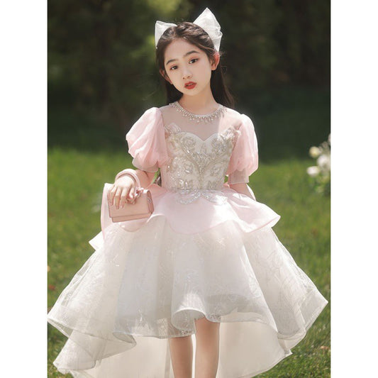 Girl's Dress Children's Princess Dress Pettiskirt Birthday Host Flower Girl Wedding Piano Performance Costume Catwalk