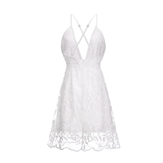 binfenxie-shop fall bridal shower outfit for guest Summer New Sexy Deep V-neck Backless Suspender Dress Lace Beach Dress