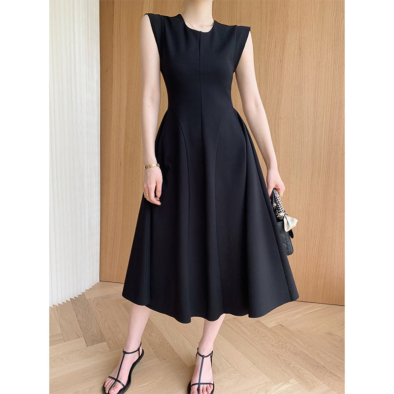 binfenxie-shop drama dress to impress New French Hepburn Style Waist Slimming Dress Design Feeling Light Mature Style Dress Female Summer