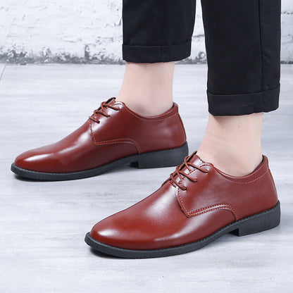 Men's Leather Shoes Business Formal Leather Shoes Men's Casual Leather Shoes Korean Style Trendy Shoes Versatile Breathable Men's Leather Shoes Men's