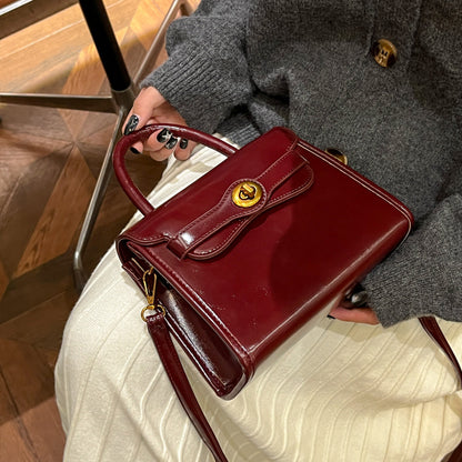 BINFENXIE 2025 Retro hand-carried small bag women's popular autumn and winter new portable small square bag high-end texture commuter versatile messenger bag