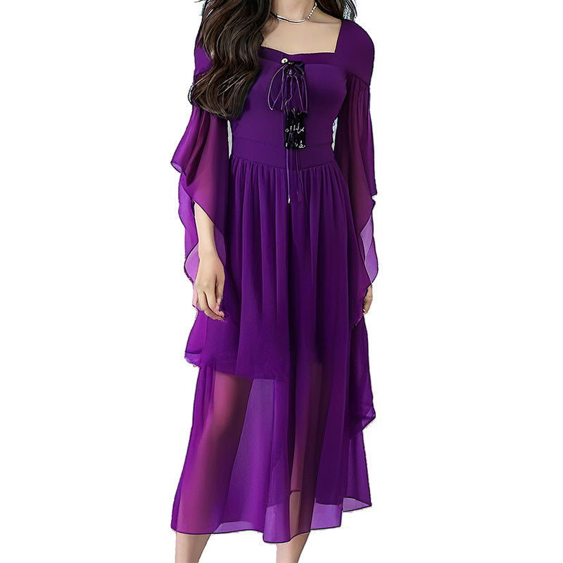 binfenxie Dress to Impress 2024 New Women's Halloween Witch Bandage Large Swing Dress