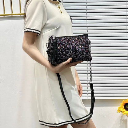 BINFENXIE 2025 New model full of diamonds shiny underarm bag women's popular new trendy fashion versatile single shoulder crossbody multi-hot diamond square