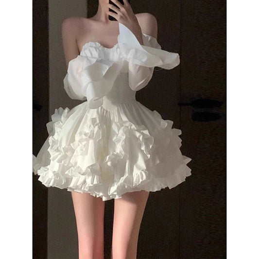 binfenxie-shop ribbons galore dress to impress Birthday Party Small Dress High-End Light Luxury Niche Escape Princess Dress Pettiskirt Temperament Tube Top Dress