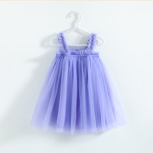 Summer New Ins Girls Mesh Slip Dress Dress Children's Mesh Dress Princess Dress Pettiskirt One Generation