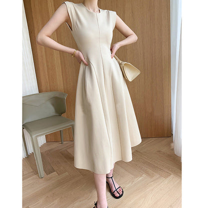 binfenxie-shop drama dress to impress New French Hepburn Style Waist Slimming Dress Design Feeling Light Mature Style Dress Female Summer