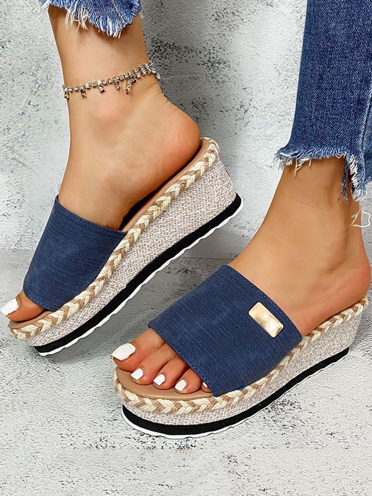 Thick Soled Wedge Sandals