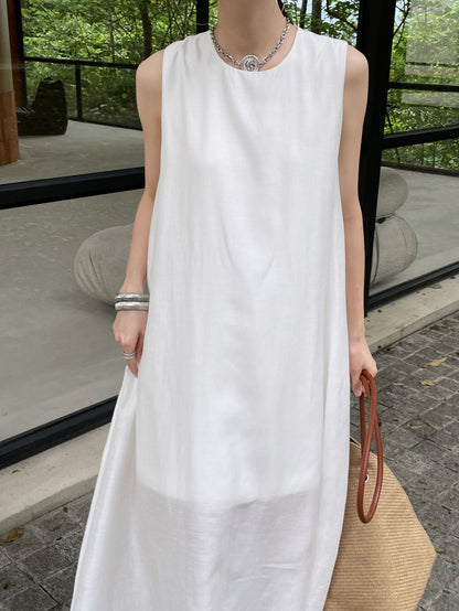 New Summer 57% Tencel Splicing Cool ROW Style Double Dress Women