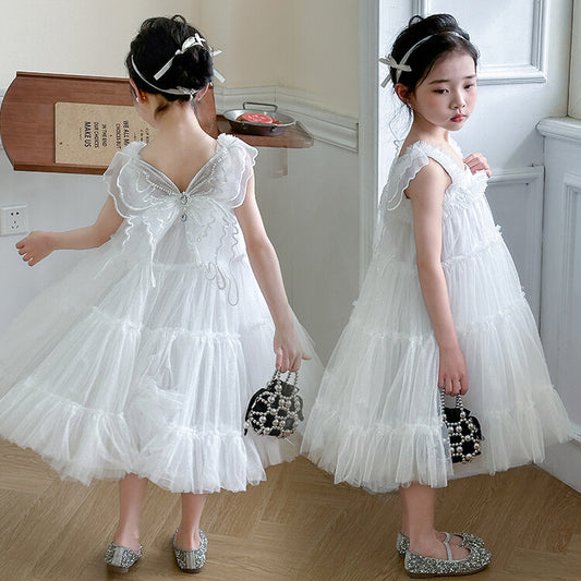 Summer Girls' New Dress Children's Princess Dress Gauze Dress High-Grade Performance Pettiskirt Evening Dress Suspender Dress