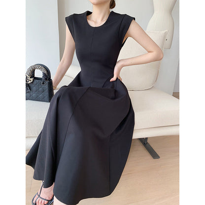 binfenxie-shop drama dress to impress New French Hepburn Style Waist Slimming Dress Design Feeling Light Mature Style Dress Female Summer