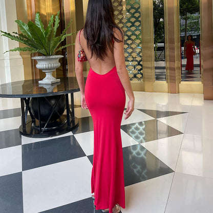 women's clothing summer new style with one shoulder strap backless slim hip sexy elegant dress