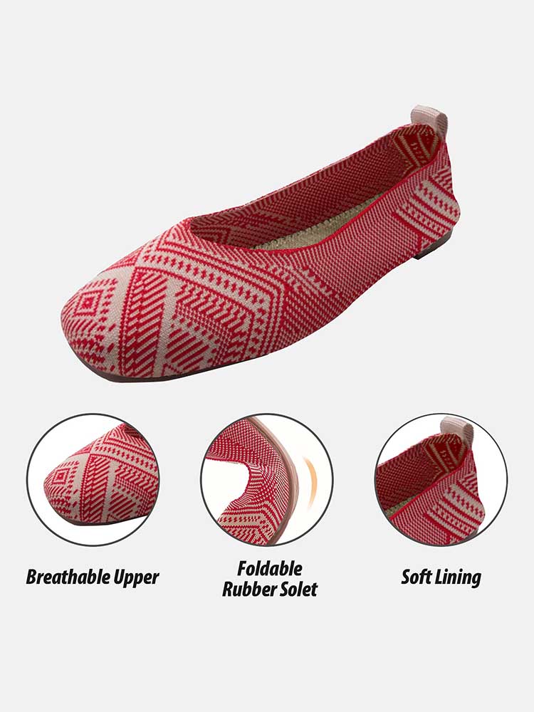 Knit Comfort Flats Shoes