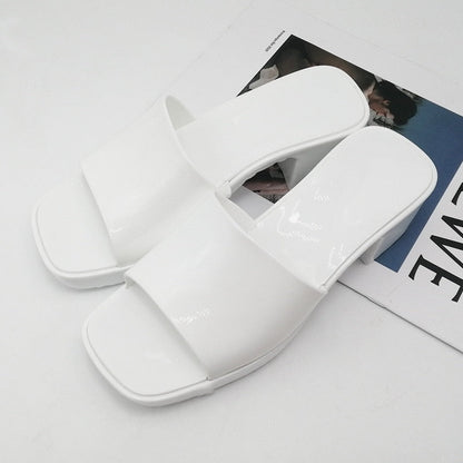 New Women Slippers Simple Solid Color  Non-slip Outdoor Beach Woman Sandals Fashion with Heel Slider Summer Female Shoes