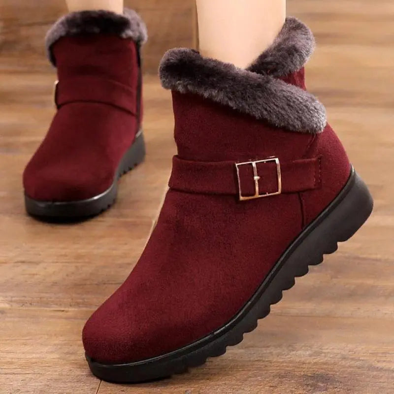 Winter Warm Women Boots Thick Plush Snow Boots Women Zipper Comfortable Outdoor Ankle Boots Casual Cotton Shoes Botas De Mujer