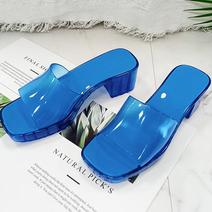 New Women Slippers Simple Solid Color  Non-slip Outdoor Beach Woman Sandals Fashion with Heel Slider Summer Female Shoes