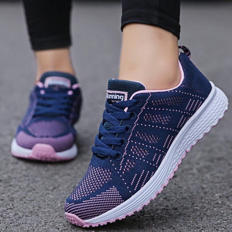 Women Casual Shoes Fashion Walking Mesh Flat Shoes For Women Sneakers  Gym Women Vulcanized Shoes White Black Tennis Female