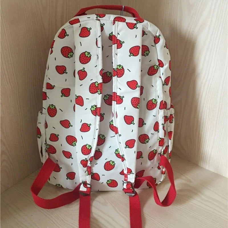 binfenxie High-capacity Women All Match Backpack Kawaii Cute Strawberry Print Students Schoolbags   Harajuku Sweet Chic Backpacks