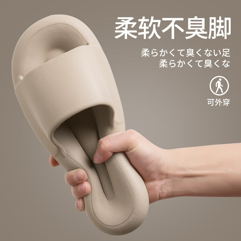 Women Men Slippers Thick Sole Summer Beach Sandals Bathroom Eva Slippers for Home Flip Flops Woman Non-slip Household