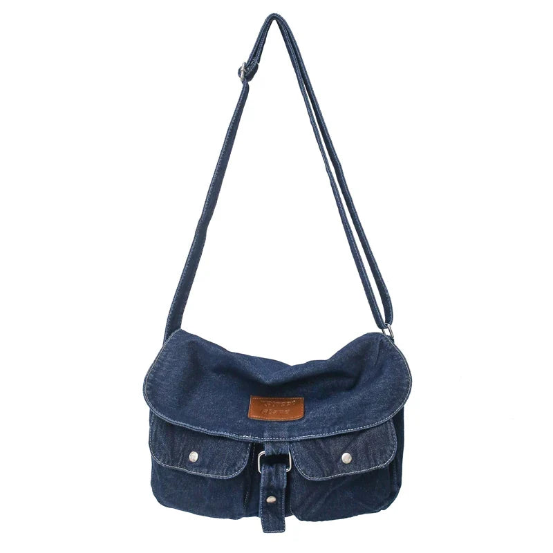 binfenxie Denim Women's Bag New Eco Reusable Ladies Handbags Canvas Shopping Travel Shoulder Bags Unisex Jeans Bag Shoppers