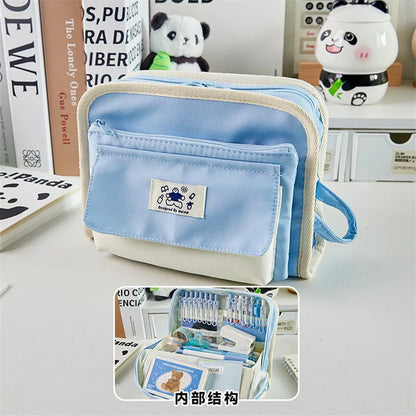 binfenxie Pencil Case Large Capacity Pencils Box Cases Estuche 2024 Kit De Material Escolar Kawaii Stationery Bags Kalemlik Portable Pouch