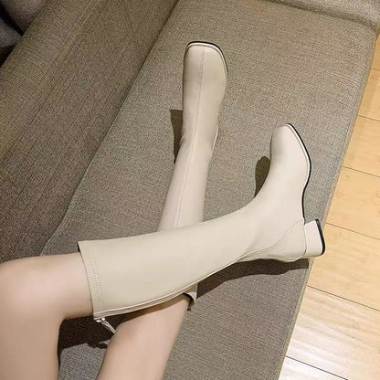 Boots Women Shoes Autumn Luxury Designer Boots-Women Round Toe Sexy Thigh High Heels High Sexy Fashion  Ladies Low Mid Calf